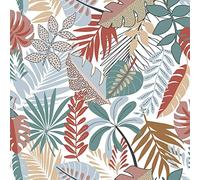 DOULITO Toile cirée au mètre - Largeur 140 cm - Feuillage - Blanc