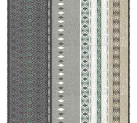 DOULITO Toile cirée au mètre - Largeur 140 cm - Losanges et Rayures Kaki - Gris