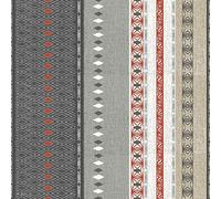 DOULITO Toile cirée au mètre - Largeur 140 cm - Losanges et Rayures Terracotta - Gris