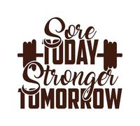 douloureux aujourd'hui, plus fort demain Peintures murales et stickers muraux en vinyle 67.2x77.1cm Amovible sans laisser de colle Café