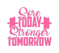 douloureux aujourd'hui, plus fort demain Stickers lettrage 54.6x62.7cm Peinture murale artistique Rose