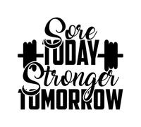 douloureux aujourd'hui, plus fort demain Stickers lettrage 67.2x77.1cm Fourni avec un kit de film de transfert Noir