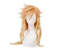 Douma Cosplay Wig Long Blonde for Women Kimetsu no Yaiba Demon Moons Halloween Golden Hair + Wig Cap