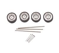 Doumneou 4 PièCes 1/64 éChelle Vapeur Alliage Roues Pneu Alliage ModèLe Voiture Modifié Pneu pour 1:64 VéHicules ModèLe Pneu J33