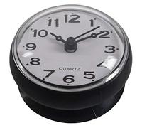 Doumneou Horloge murale étanche à ventouse pour cuisine et salle de bain 7 cm Noir