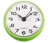Doumneou Horloge murale étanche à ventouse pour cuisine, salle de bain, douche, 7 cm, vert