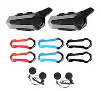 Doumneou Lot de 2 casques de moto Bluetooth intercom universels avec réduction du bruit Cadre 4 couleurs