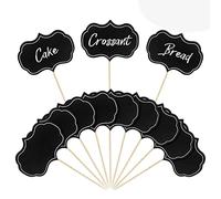 Doumneou Lot de 50 étiquettes pour tableau de charcuterie - Étiquettes de buffet - Étiquettes de nourriture avec cure-dents en blanc - Panneaux d'apéritif ardoise