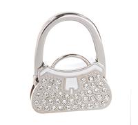Doumneou Metal Pliant Strass Sac a Main Bourse Table Crochet Cintre Support
