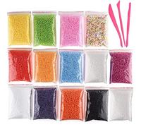 Doumneou -polystyrene Beads Mousse Billes Slime Beads Beads avec 3 Outils Slime adaptes a la de bave Art Craft DIY (ne Contient Pas de bave)