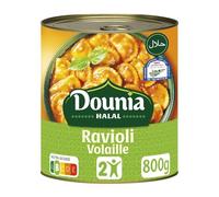 DOUNIA HALAL - Ravioli Volaille Savoureux, Texture Fondante et Goût Authentique (Boîte 800g) - lot de 3 - Vendu par Lot