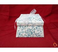 Dounia Mariage Boite à Gâteau Bleu Turquoise 25 Pièces