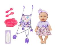 Doupée avec poussette - Ensemble de jouets de interactif, mini-poussette faisant semblant de jeu | Pack d'accessoires de s adaptés aux, unité de poussette compacte pour le coin de