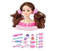 Doupée De Tête De Coiffure De Coiffure - Tête De Maquillage De La Fille | Prétendant Jouer Au Kit De , Style Coloré Et Ensemble De Maquillage pour La Journée des , l'anniversaire, Noël Ou