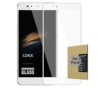 doupi 2X FullCover Protection Ecran pour Huawei P10, [Pack de 2] Prime Film en Verre Trempé 0.3mm 9H Ultra Résistant Protecteur, Couverture complète, Blanc