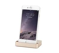 doupi Dock Station d'accueil pour iPhone 5 5C 5S SE, iPhone 6 / 6s / Plus, iPhone 7/7 Plus, 8/8 Plus, iPhone X, XS, XS Max, XR, iPod Chargeur Données Transmission Titulaire - Or