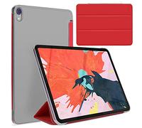 doupi Flip Cover pour iPad Pro 12,9 Pouces (2018), Smart Coque de Protection avec Fonction Sleep/Wake Up Protecteur Housse Étui à Rabat Magnétique Style Livre avec Support, Rouge
