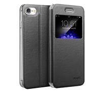 doupi Flip Cover pour iPhone 6 6S (4,7 Pouces), Étui à Rabat Magnétique Coque Style Livre Protection Housse avec Support, Noir