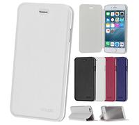 doupi Flip Cover pour iPhone 6 Plus / 6S Plus (5,5 Pouces), Étui à Rabat Magnétique Coque Style Livre Protection Housse avec Support, Blanc
