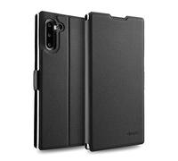 doupi Flip Cover pour Samsung Galaxy Note 10, Étui à Rabat Magnétique Coque Style Livre Protection Housse avec Support, Noir