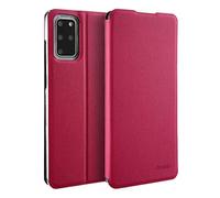 doupi Flip Cover pour Samsung Galaxy S20+ (S20 Plus), Étui à Rabat Magnétique Coque Style Livre Protection Housse avec Support, Rouge Rose