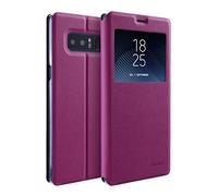 doupi Flip Cover pour Samsung Note 8, Étui à Rabat Magnétique Coque Style Livre Protection Housse avec Support, Rouge