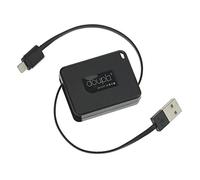 doupi Roll-Up USB Câble de données Charge Enroulable pour iPhone iPad iPod, Lightning 8pin, 1m, Noir