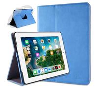 doupi Rotatif Housse pour iPad 2 3 4, Deluxe 360 Degrés Smart Coque de Protection Simili Cuir Coque Cover et Case, bleu Bleu