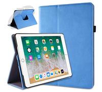 doupi Rotatif Housse pour iPad 2017/2018, Deluxe 360 Degrés Smart Coque de Protection Simili Cuir Coque Cover et Case, Bleu