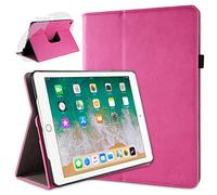 doupi Rotatif Housse pour iPad 2017/2018, Deluxe 360 Degrés Smart Coque de Protection Simili Cuir Coque Cover et Case, Rose