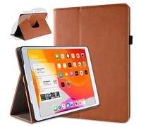 doupi Rotatif Housse pour iPad 2020 (8. Gen.), iPad 2019 (7. Gen.) 10,2 Pouces, Deluxe 360 Degrés Smart Coque de Protection Simili Cuir Coque Cover et Case, Brun