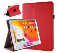 doupi Rotatif Housse pour iPad 2020 (8. Gen.), iPad 2019 (7. Gen.) 10,2 Pouces, Deluxe 360 Degrés Smart Coque de Protection Simili Cuir Coque Cover et Case, Rouge