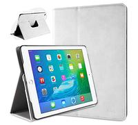 doupi Rotatif Housse pour iPad Air 2, Deluxe 360 Degrés Smart Coque de Protection Simili Cuir Coque Cover et Case, Blanc