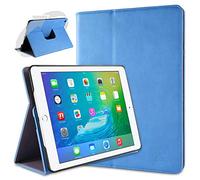 doupi Rotatif Housse pour iPad Air 2, Deluxe 360 Degrés Smart Coque de Protection Simili Cuir Coque Cover et Case, Bleu