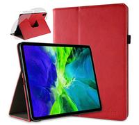 doupi Rotatif Housse pour iPad Pro 11 Pouces 2020, 2021, Deluxe 360 Degrés Smart Coque de Protection Simili Cuir Coque Cover et Case, Rouge