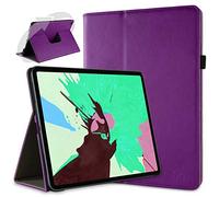 doupi Rotatif Housse pour iPad Pro 12,9 Pouces (2018), Deluxe 360 Degrés Smart Coque de Protection Simili Cuir Coque Cover et Case, Violet