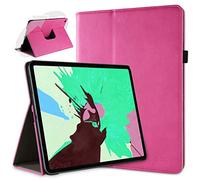 doupi Rotatif Housse pour iPad Pro 12,9 Pouces (2018), Deluxe 360 Degrés Smart Coque de Protection Simili Cuir Coque Cover et Case, Rose