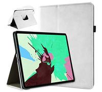doupi Rotatif Housse pour iPad Pro 12,9 Pouces (2018), Deluxe 360 Degrés Smart Coque de Protection Simili Cuir Coque Cover et Case, Blanc