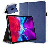 doupi Rotatif Housse pour iPad Pro 12,9 Pouces 2020, 2021, Deluxe 360 Degrés Smart Coque de Protection Simili Cuir Coque Cover et Case, Bleu