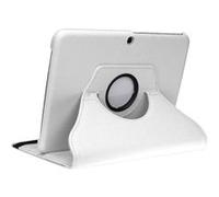 doupi Rotatif Housse pour Samsung Galaxy Tab 3 (10,1 pouces), Deluxe 360 Degrés Smart Coque de Protection Simili Cuir Coque Cover et Case, blanc Blanc G
