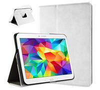 doupi Rotatif Housse pour Samsung Galaxy Tab E (9,6 pouces), Deluxe 360 Degrés Smart Coque de Protection Simili Cuir Coque Cover et Case, blanc Blanc