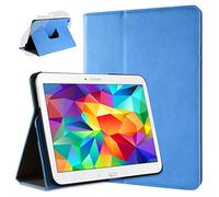 doupi Rotatif Housse pour Samsung Galaxy Tab E (9,6 Pouces), Deluxe 360 Degrés Smart Coque de Protection Simili Cuir Coque Cover et Case, Bleu