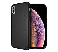 doupi Ultra Armor Coque pour iPhone XS (iPhone 10s) 5,8 Pouces, [Chargeur sans Fil Pris en Charge] Design Housse de Protection Bumper Case Cover, Noir
