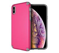 doupi Ultra Armor Coque pour iPhone XS Max (iPhone 10s Max) 6,5 Pouces, [Chargeur sans Fil Pris en Charge] Design Housse de Protection Bumper Case Cover, Rose