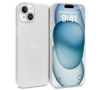 doupi Ultra Slim Coque compatibel avec iPhone 15 Plus (6,7 Pouces) - Finition Mate, Recharge sans Fil, Protection Cove, Blanc