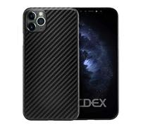doupi UltraSlim Coque Compatible avec iPhone 11 Pro Max (6,5 Pouces), Carbon Fiber Look Optique de Fibre de Carbone Ultra Mince et Ultra léger Bumper Cover Housse de Protection, Noir