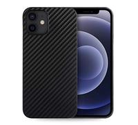 doupi UltraSlim Coque Compatible avec iPhone 12 / iPhone 12 Pro (6,1 Pouces), Carbon Fiber Look Optique de Fibre de Carbone Ultra Mince et Ultra léger Bumper Cover Housse de Protection, Noir