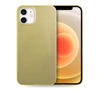doupi UltraSlim Coque Compatible avec iPhone 12 / iPhone 12 Pro (6,1 Pouces), Fin Mat Ultra Mince et Ultra léger Bumper Cover Housse de Protection, Jaune