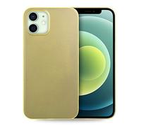 doupi UltraSlim Coque Compatible avec iPhone 12 Mini (5,4 Pouces), Fin Mat Ultra Mince et Ultra léger Bumper Cover Housse de Protection, Jaune