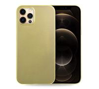 doupi UltraSlim Coque Compatible avec iPhone 12 Pro/iPhone 12 (6,1 Pouces), Fin Mat Ultra Mince et Ultra léger Bumper Cover Housse de Protection, Jaune